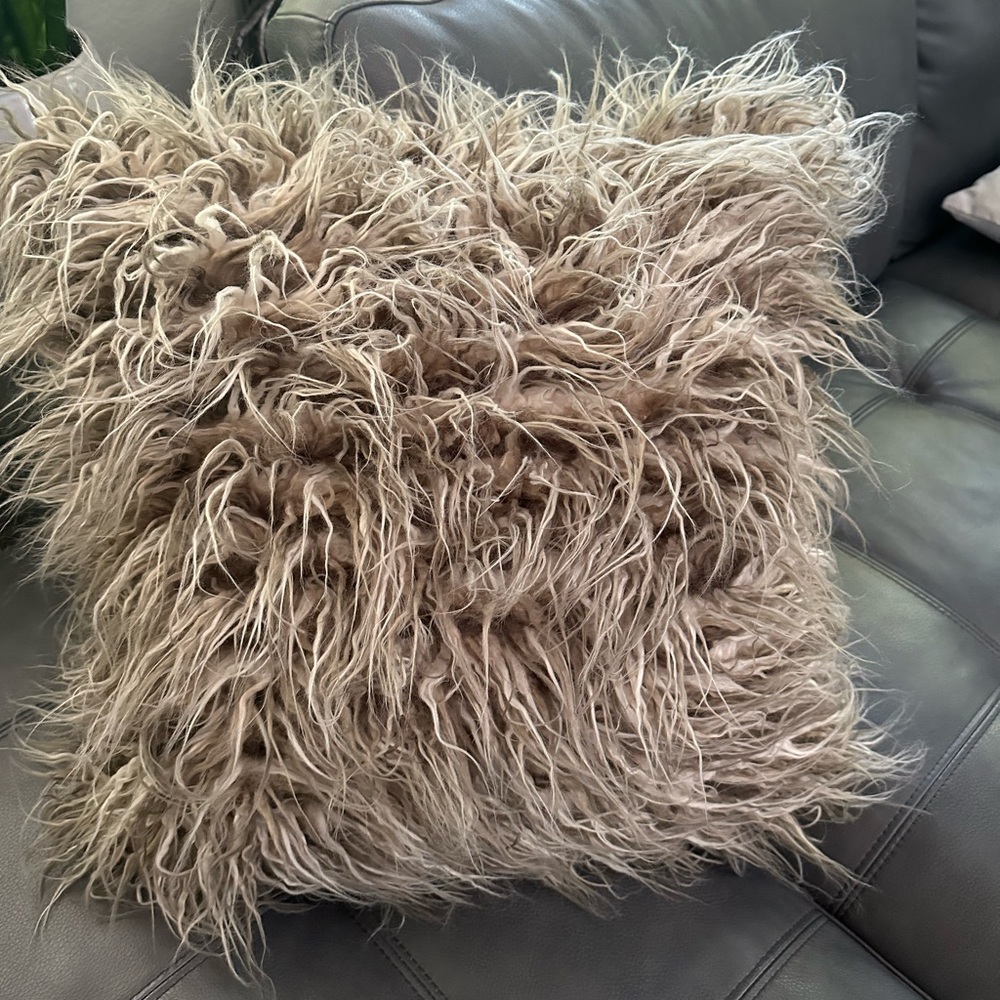 Pottery Barn faux fur pillow & insert - Picture 9 of 16